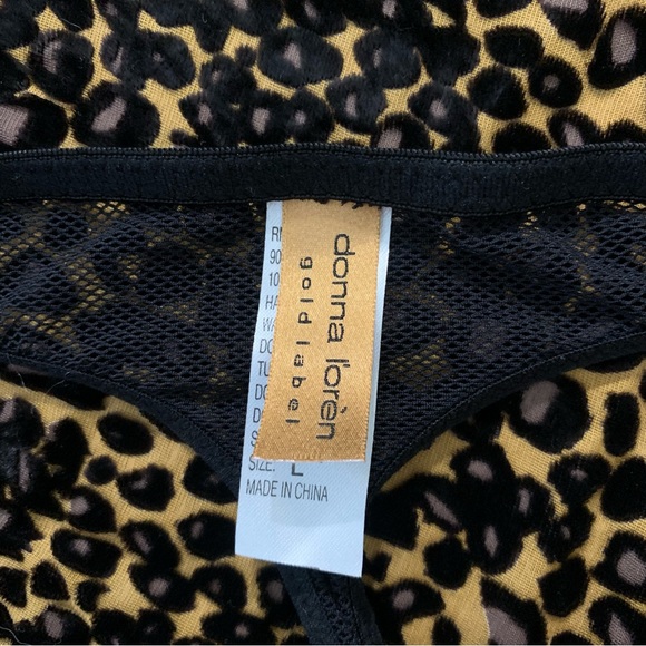 Designer Donna Loren animal floral print net & mesh thong - Picture 3 of 6